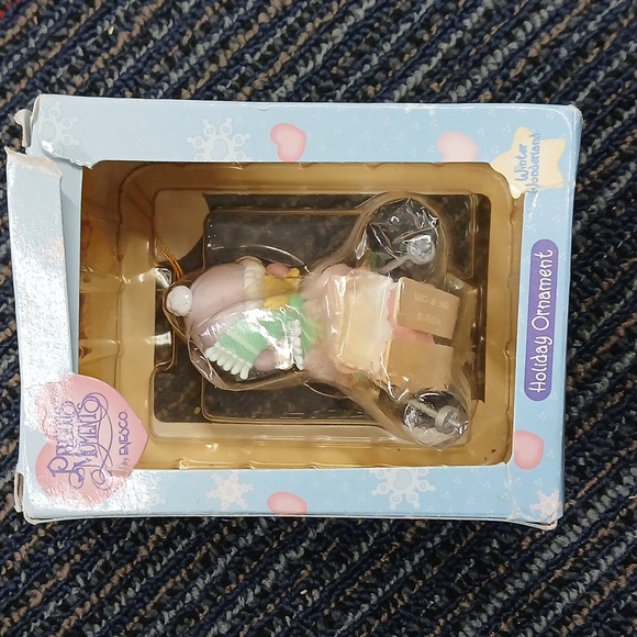 Vintage Precious Moments 1997 Ornament Blond Girl Skiing on Skis Purple Pink - Picture 3 of 5